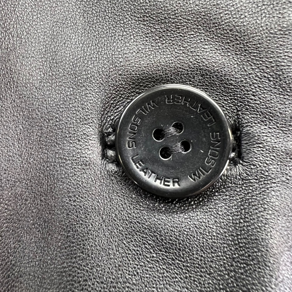 Wilsons Leather Trench Coat Womens Med Black Long Duster Pelle Studio VTG Chic - Picture 10 of 16
